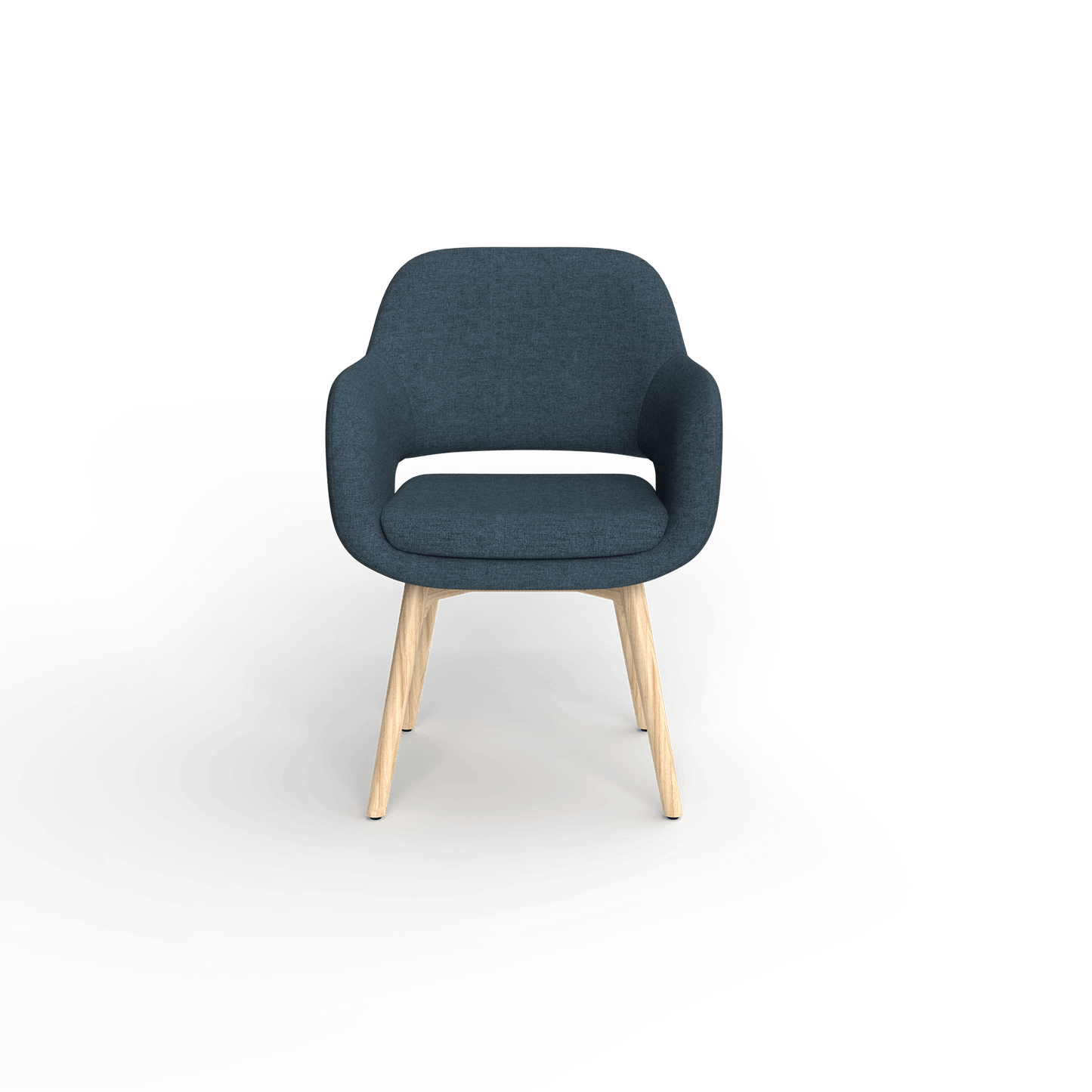 Elaro Wooden Leg Occasional Chair Blue (Sunday Steel) - Office Furniture Company