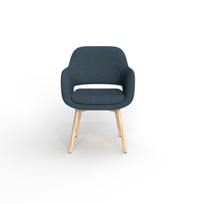 Elaro Wooden Leg Occasional Chair Blue (Sunday Steel) - Office Furniture Company