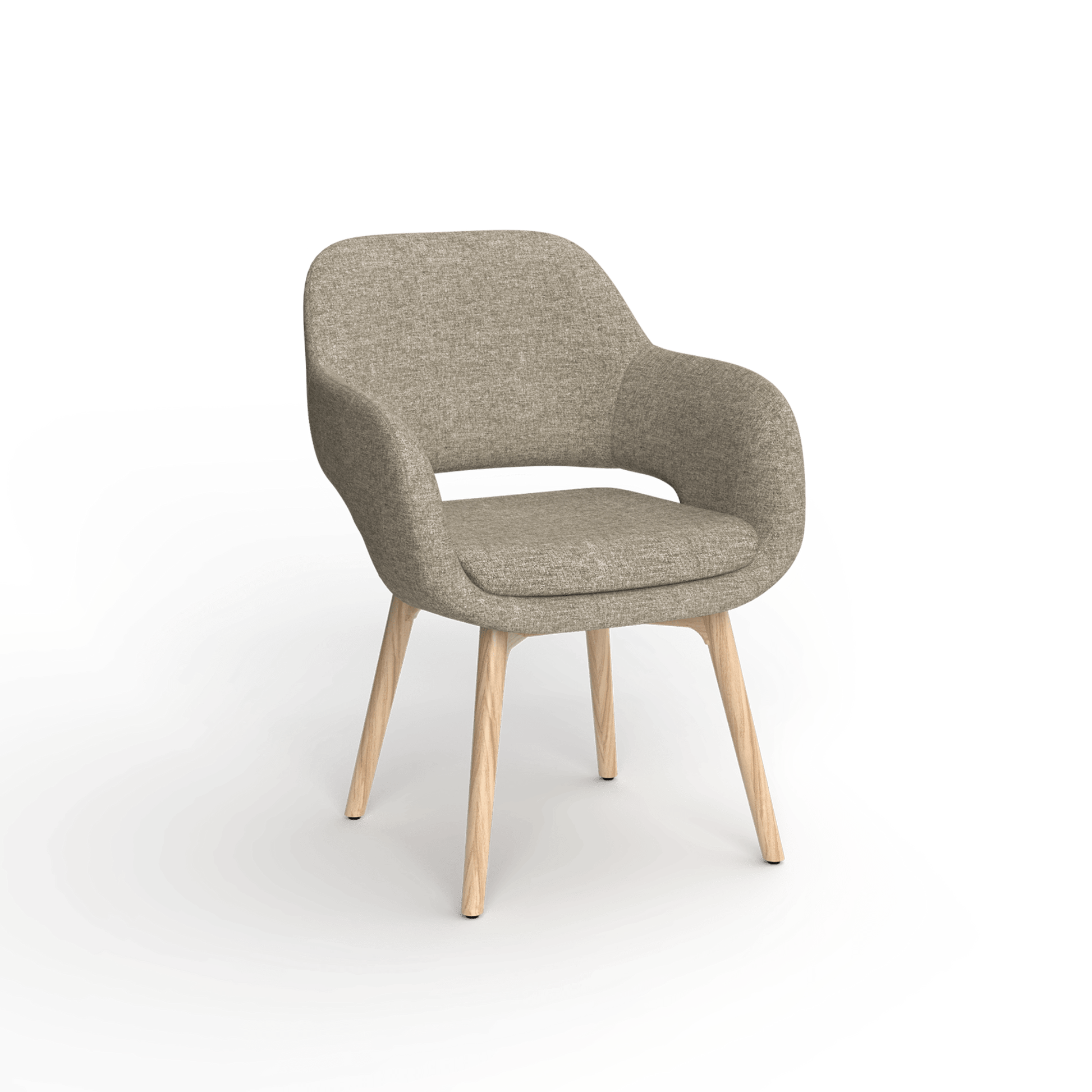 Elaro Wooden Leg Occasional Chair Brown (Sunday Walnut) - Office Furniture Company