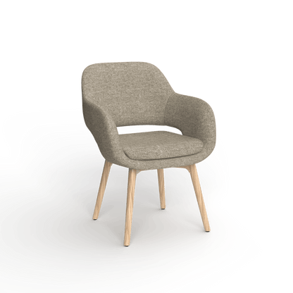 Elaro Wooden Leg Occasional Chair Brown (Sunday Walnut) - Office Furniture Company