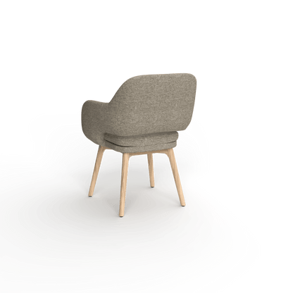 Elaro Wooden Leg Occasional Chair Brown (Sunday Walnut) - Office Furniture Company