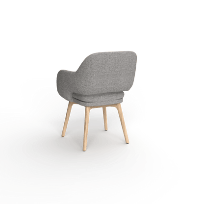 Elaro Wooden Leg Occasional Chair Grey (Sunday Greymist) - Office Furniture Company