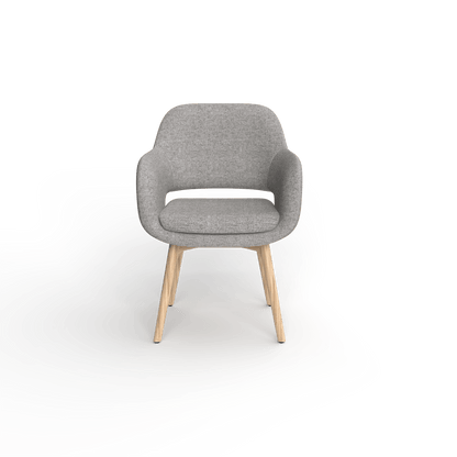 Elaro Wooden Leg Occasional Chair Grey (Sunday Greymist) - Office Furniture Company
