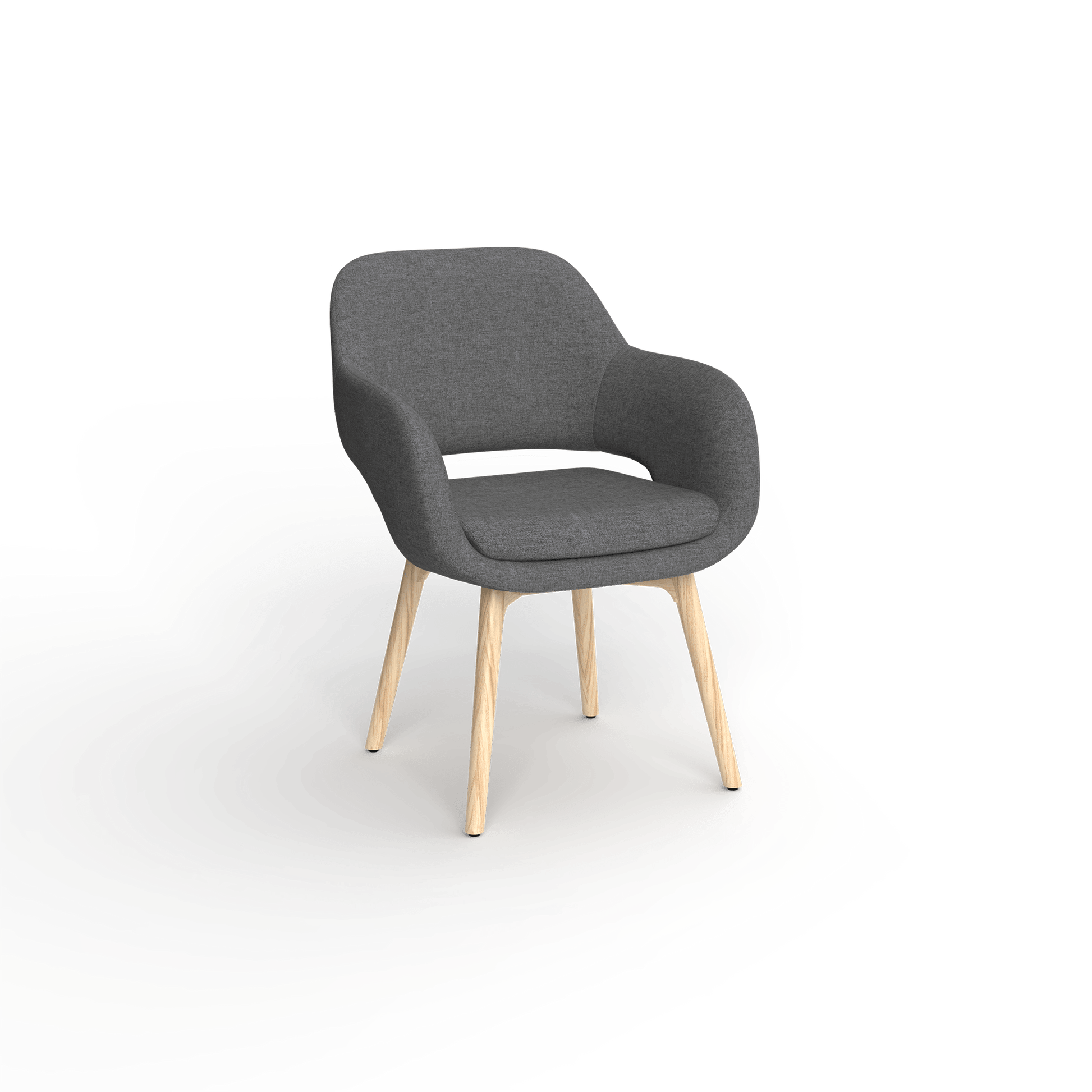 Elaro Wooden Leg Occasional Chair Grey (Sunday Greymist) - Office Furniture Company