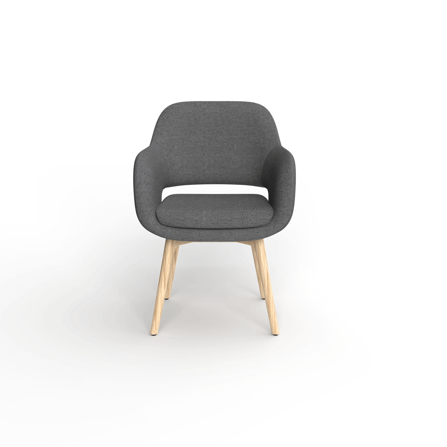 Elaro Wooden Leg Occasional Chair Grey (Sunday Onyx) - Office Furniture Company