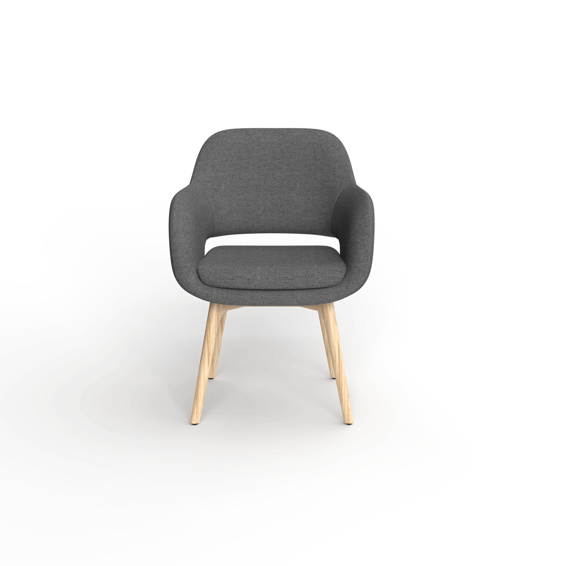 Elaro Wooden Leg Occasional Chair Grey (Sunday Onyx) - Office Furniture Company