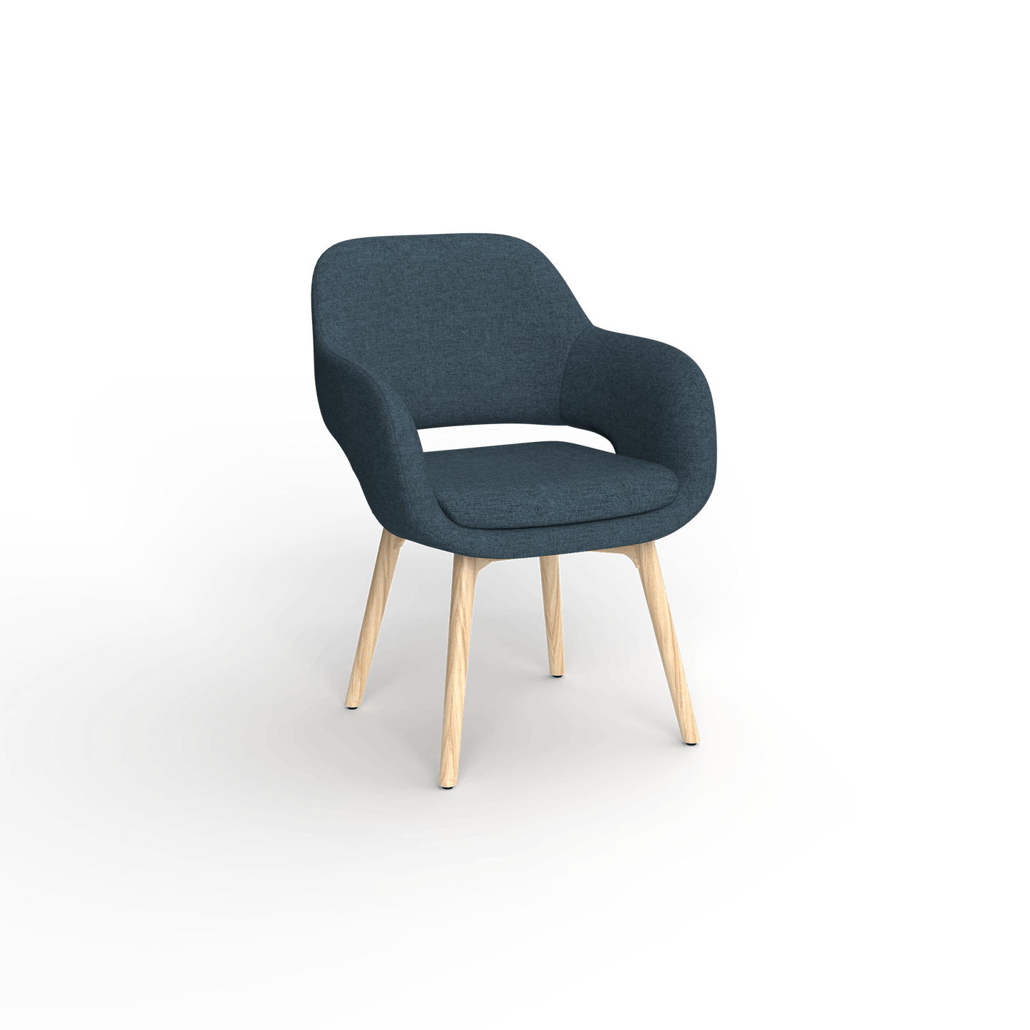 Elaro Wooden Leg Occasional Chair Grey (Sunday Onyx) - Office Furniture Company