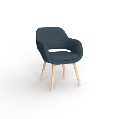 Elaro Wooden Leg Occasional Chair Grey (Sunday Onyx) - Office Furniture Company