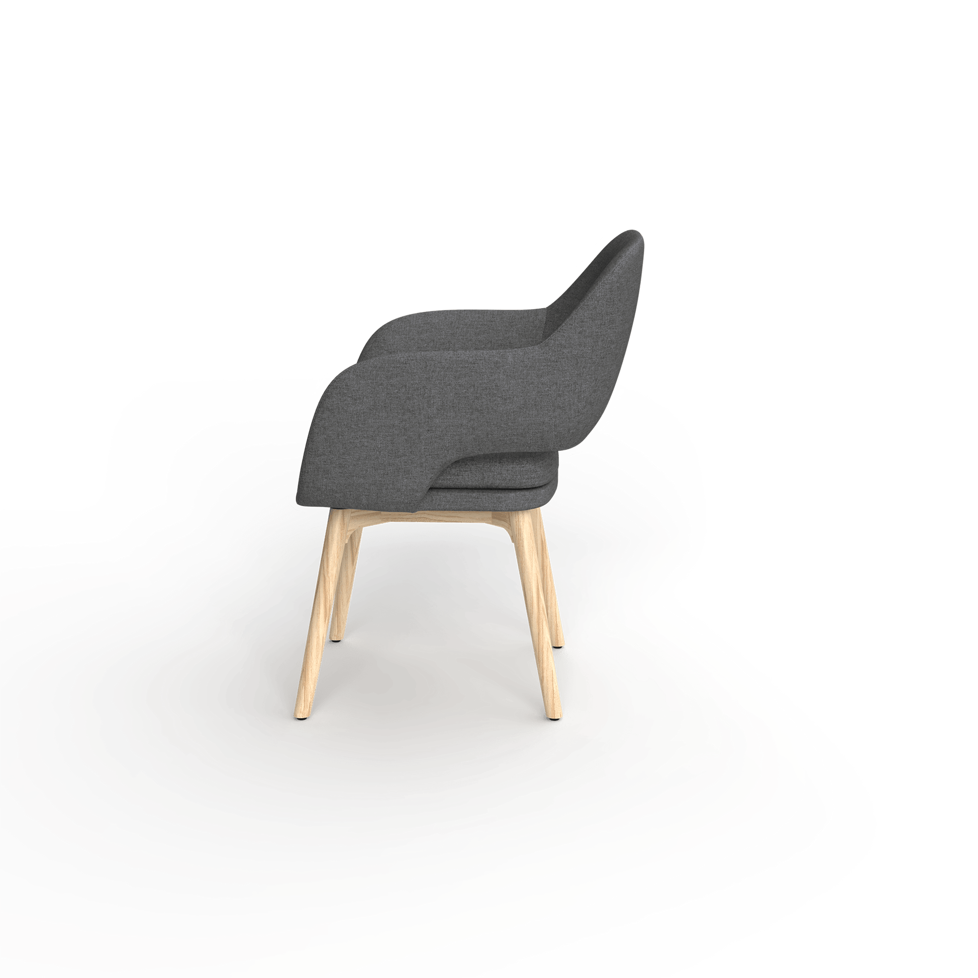 Elaro Wooden Leg Occasional Chair Grey (Sunday Onyx) - Office Furniture Company