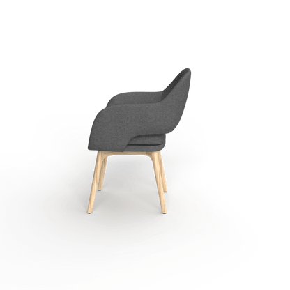 Elaro Wooden Leg Occasional Chair Grey (Sunday Onyx) - Office Furniture Company