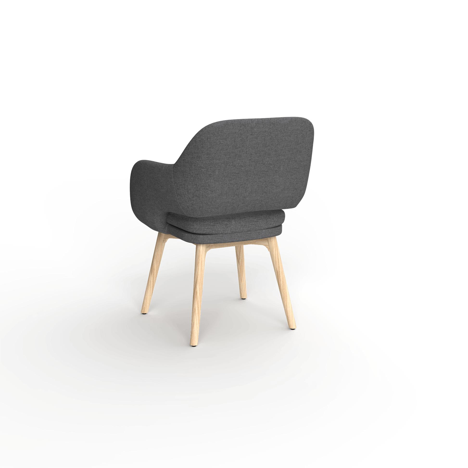 Elaro Wooden Leg Occasional Chair Grey (Sunday Onyx) - Office Furniture Company