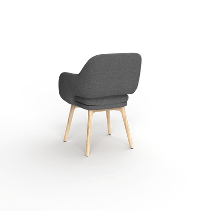 Elaro Wooden Leg Occasional Chair Grey (Sunday Onyx) - Office Furniture Company