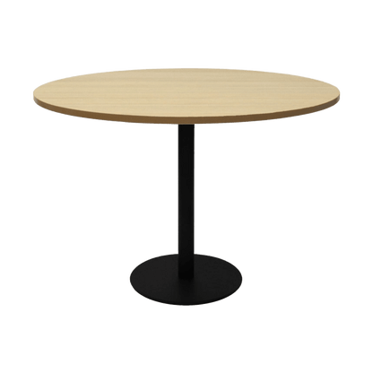 Estillo Round Meeting Table 900 Round / Natural Oak / Black Powdercoat