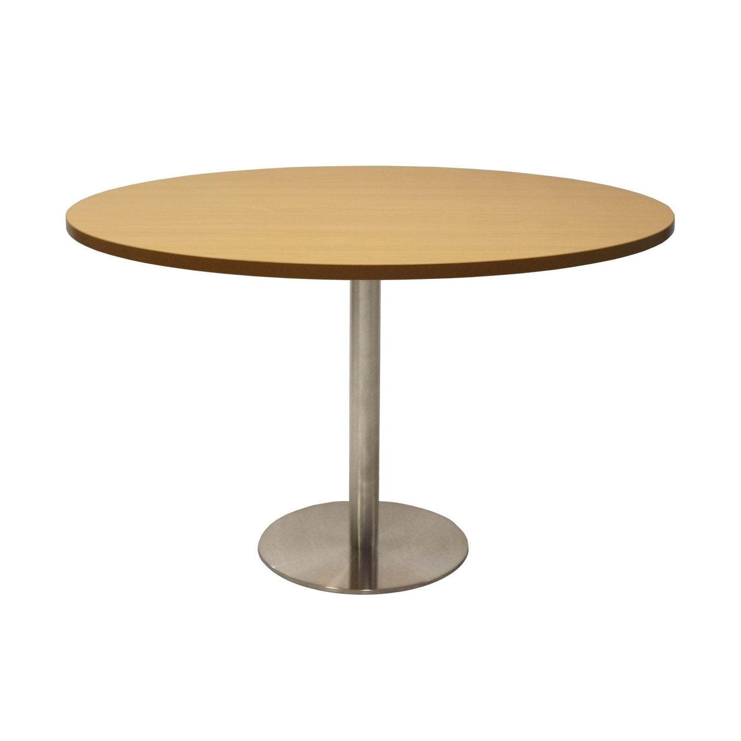 Estillo Round Meeting Table 900 Round / Natural Oak / Stainless Steel