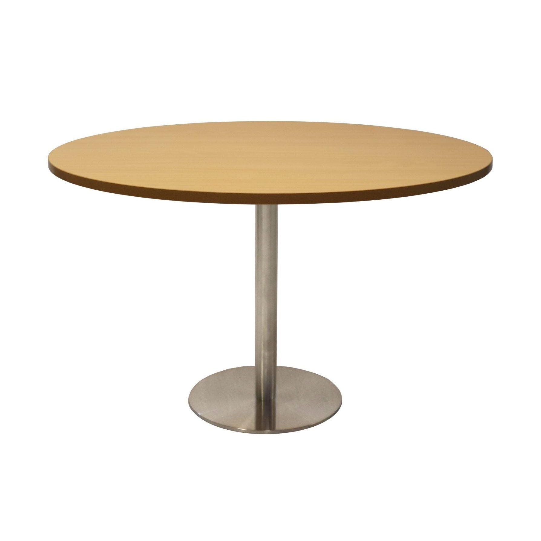 Estillo Round Meeting Table 900 Round / Natural Oak / Stainless Steel