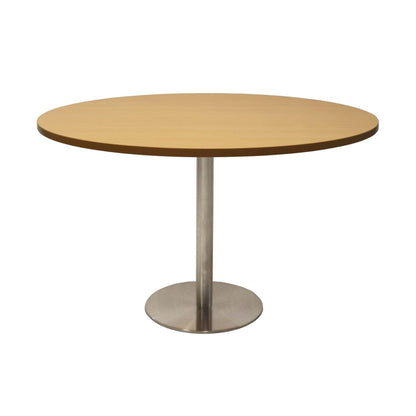 Estillo Round Meeting Table 900 Round / Natural Oak / Stainless Steel