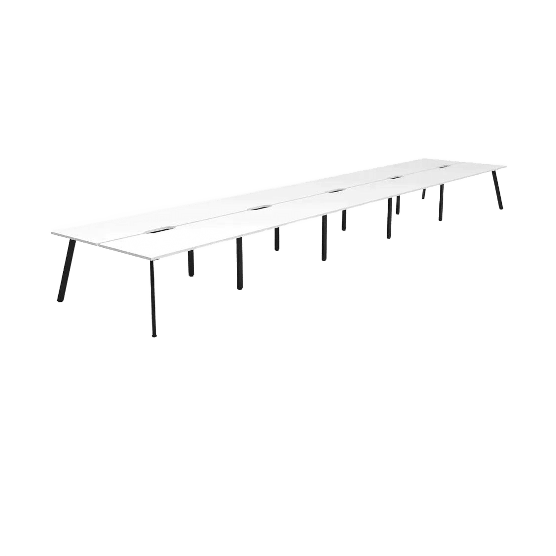 Eternity 10 Person Double Sided Workstations 10 x 1200x750 White Black Powdercoat
