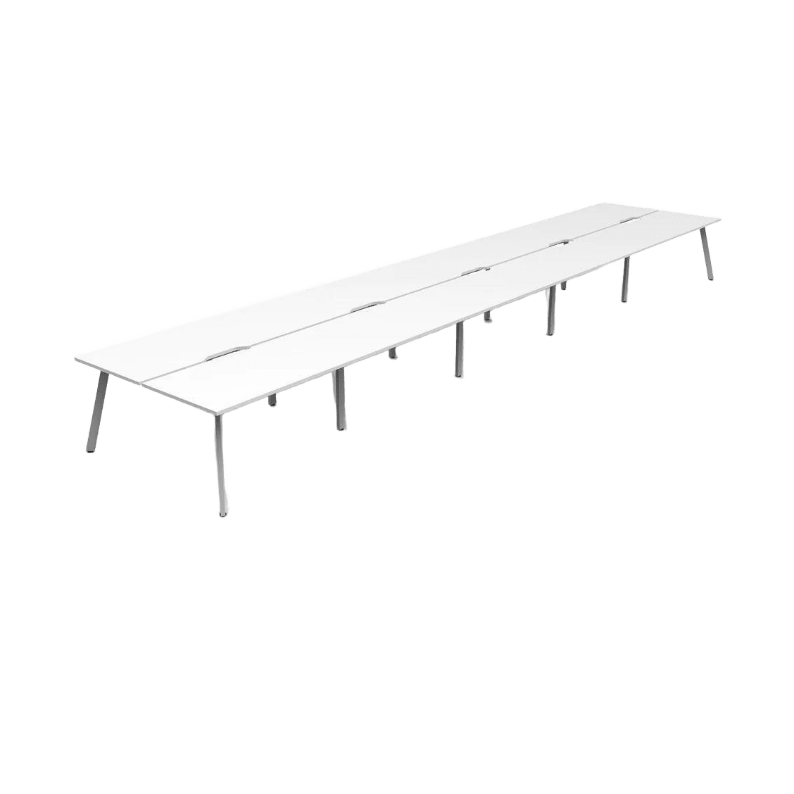Eternity 10 Person Double Sided Workstations 10 x 1200x750 White White Powdercoat