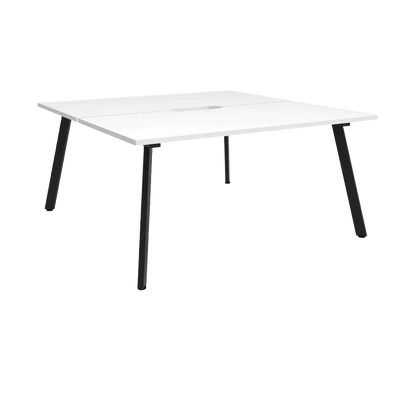 Eternity 2 Person Double Sided Workstations 2 x 1200x750 White Black Powdercoat