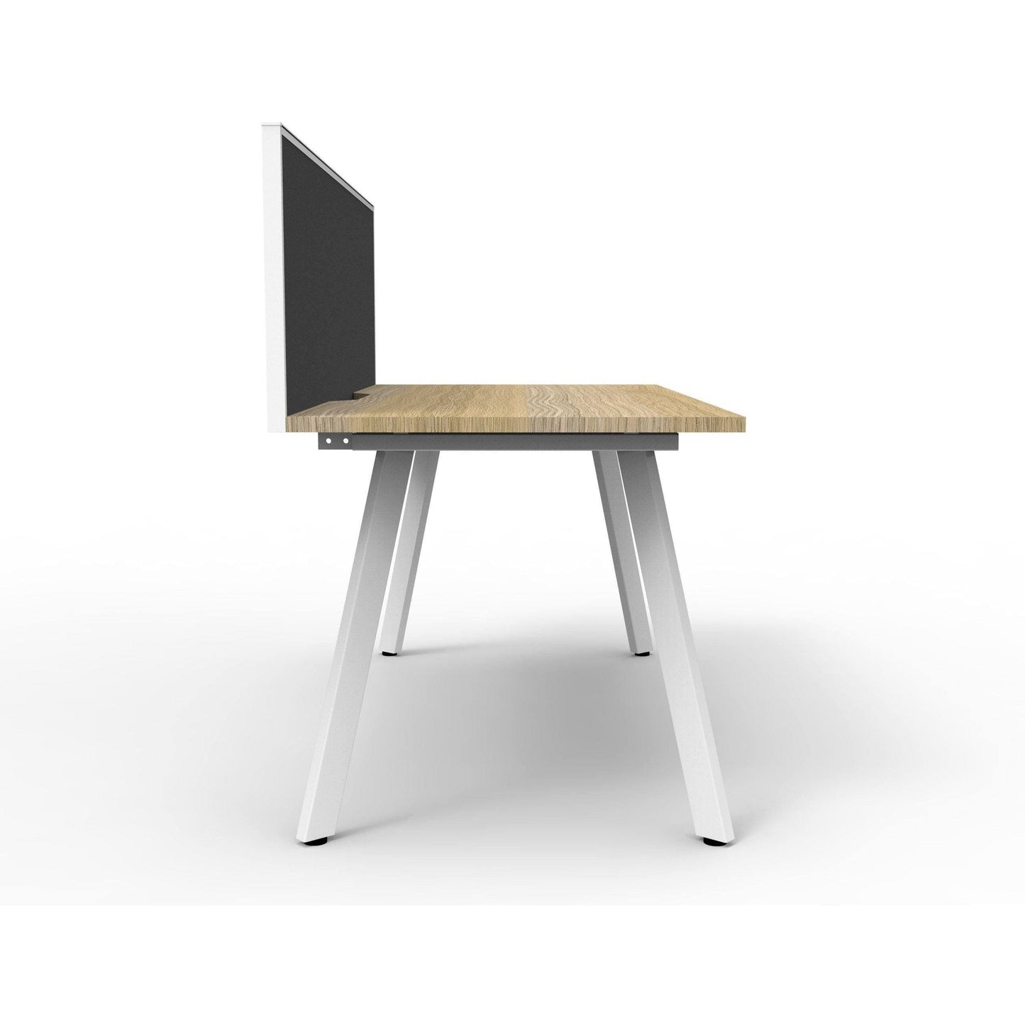 Eternity 2 Person Single Sided Workstation with Screen in Natural Oak - Office Furniture Company 