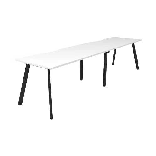 Eternity 2 Person Single Sided Workstations 2 x 1200x750 White Black Powdercoat