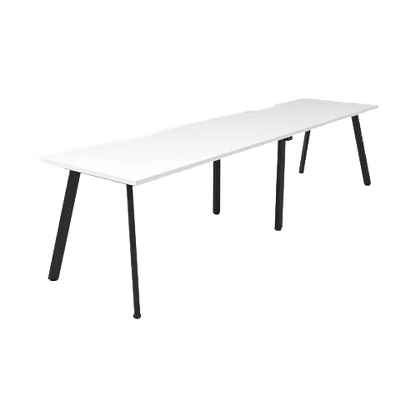 Eternity 2 Person Single Sided Workstations 2 x 1200x750 White Black Powdercoat