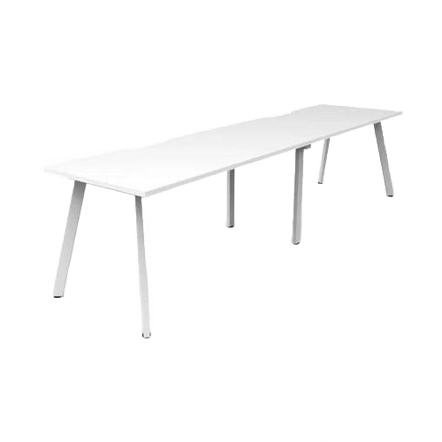 Eternity 2 Person Single Sided Workstations 2 x 1200x750 White White Powdercoat