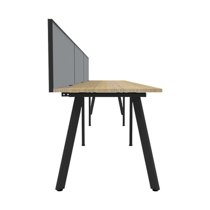 Eternity 3 Person Single Sided Workstation with Screen in Natural Oak