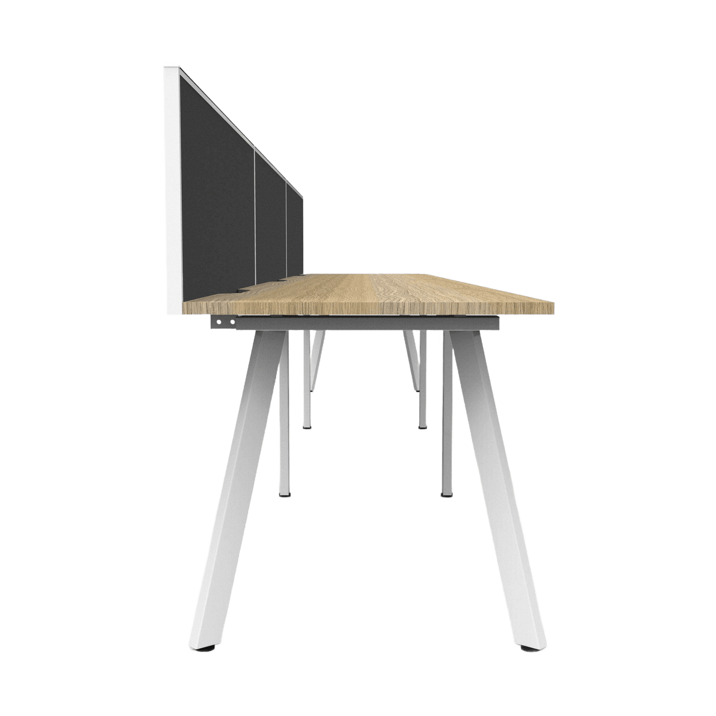 Eternity 3 Person Single Sided Workstation with Screen in Natural Oak