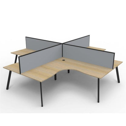 Eternity 4 Person Corner Workstation with Grey Screens - Office Furniture Company 