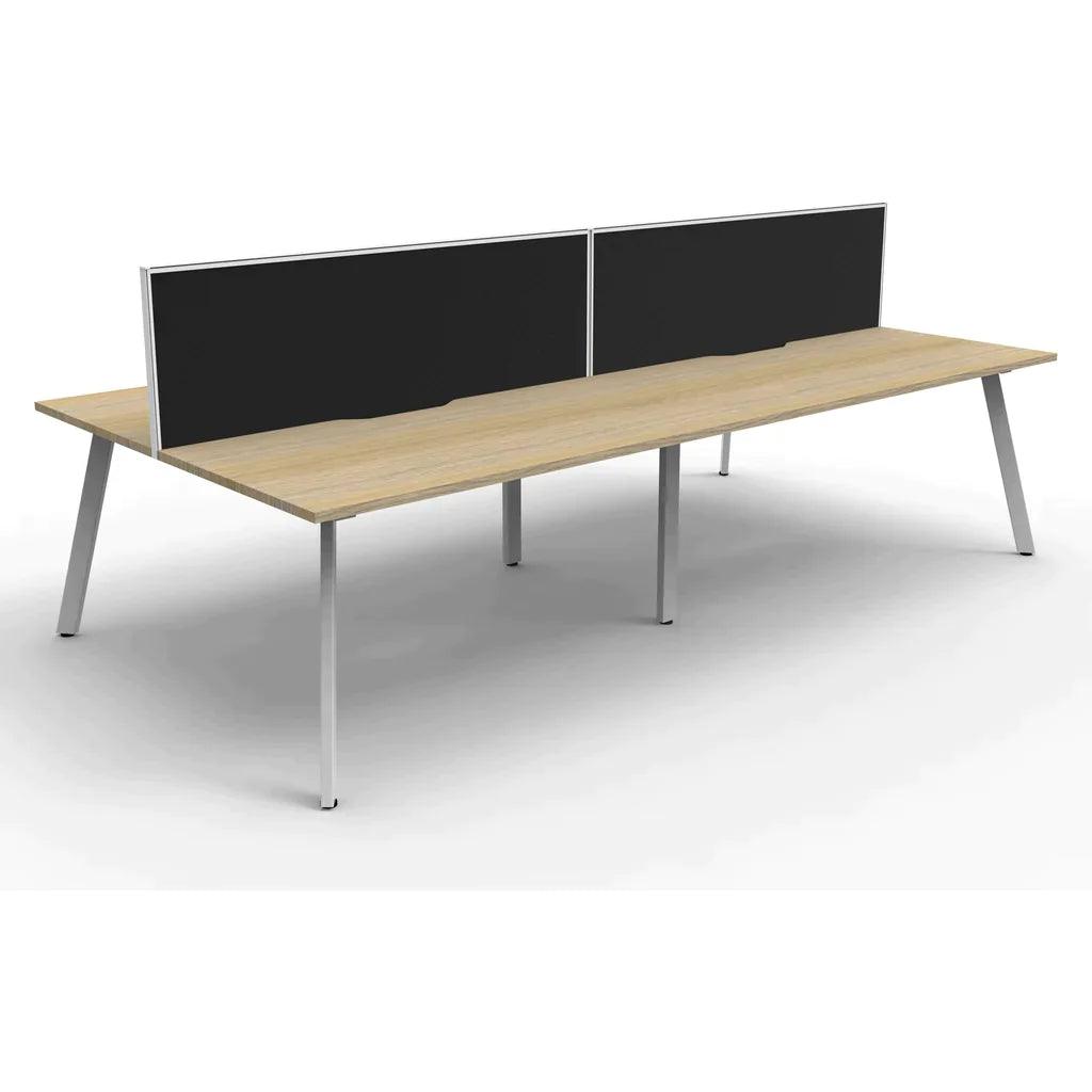 Eternity 4 Person Double Sided Workstations with Screen - Office Furniture Company 