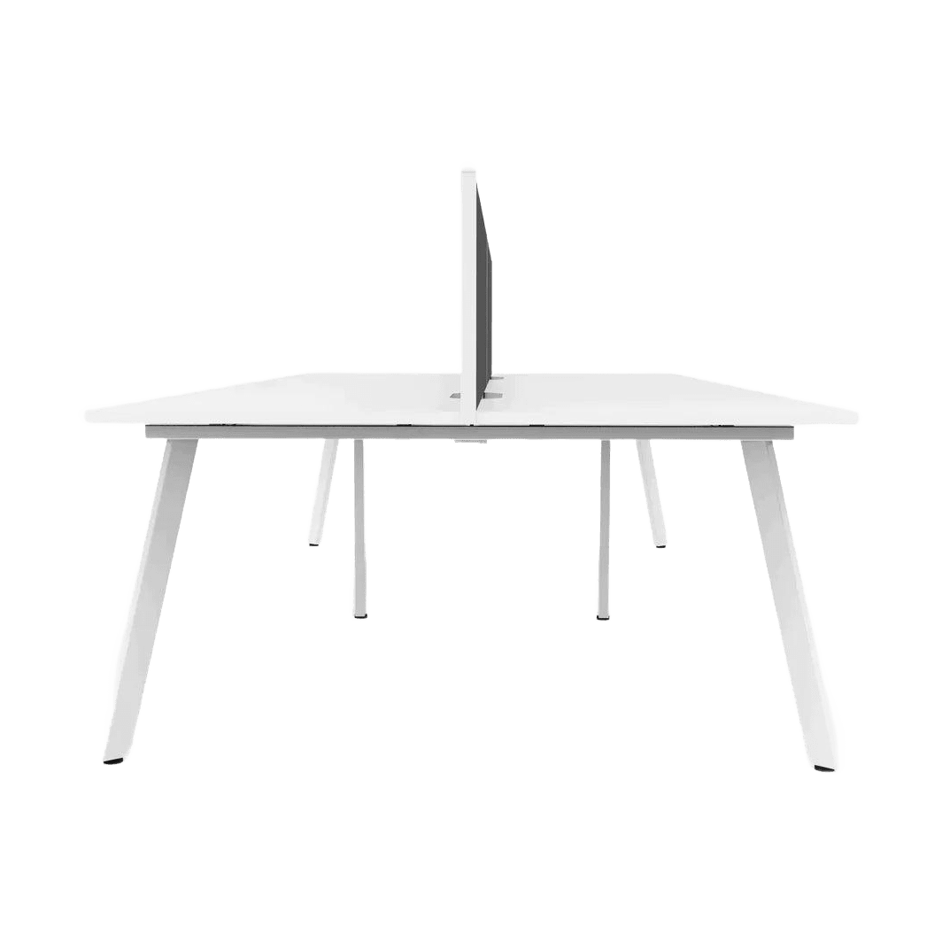 Eternity 4 Person Double Sided Workstations with Screen 4 - Office Furniture Company