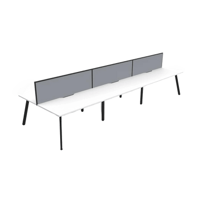 Eternity 6 Person Double Sided Workstations with Screen - 4