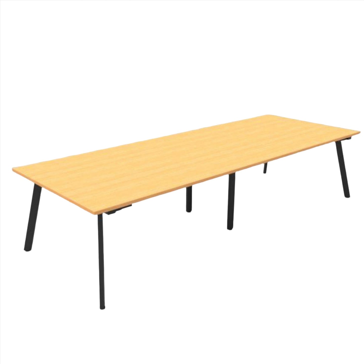 Eternity Boardroom Table 3200x1200 / Beech / Black Powdercoat