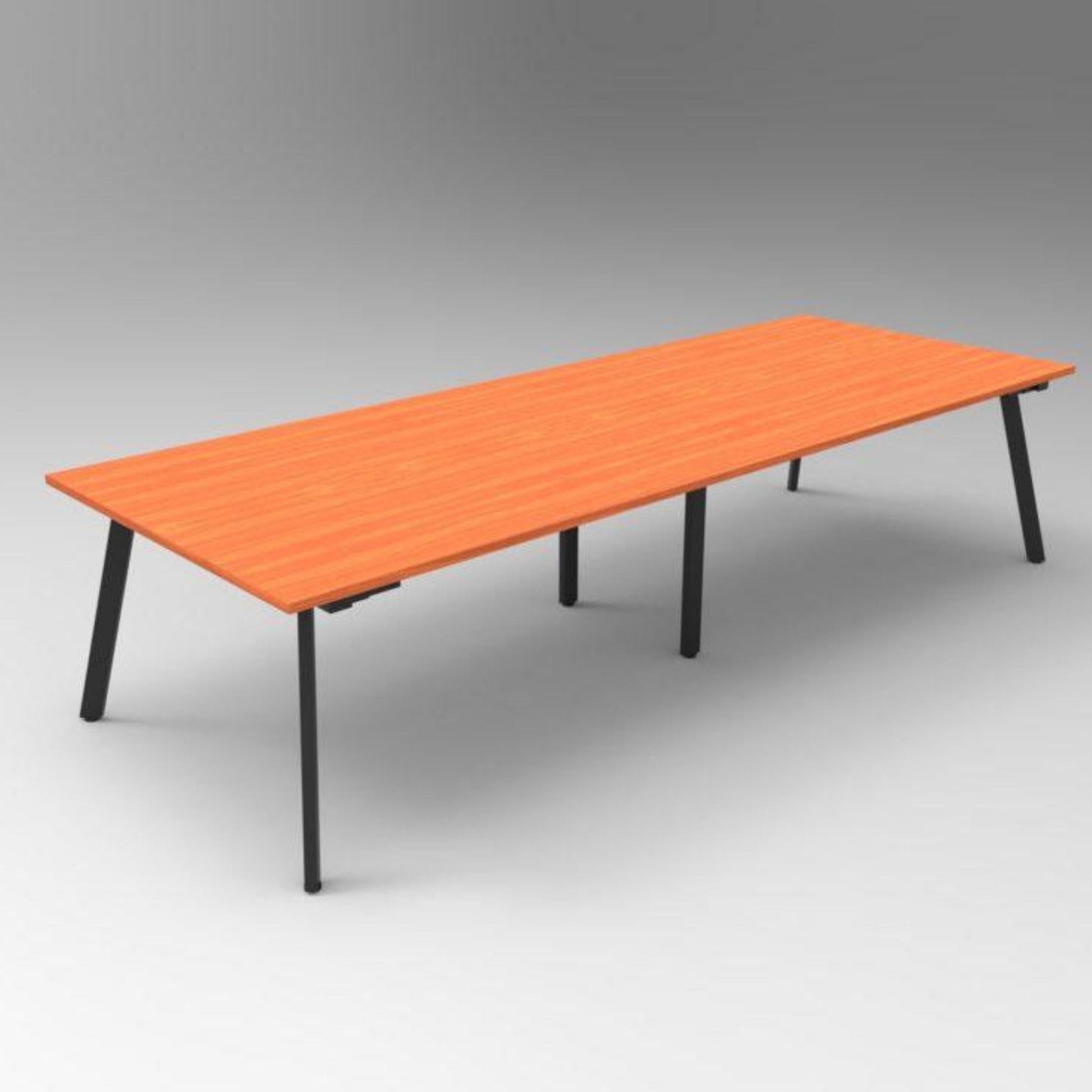 Eternity Boardroom Table 3200x1200 / Cherry / Black Powdercoat
