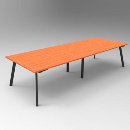 Eternity Boardroom Table 3200x1200 / Cherry / Black Powdercoat
