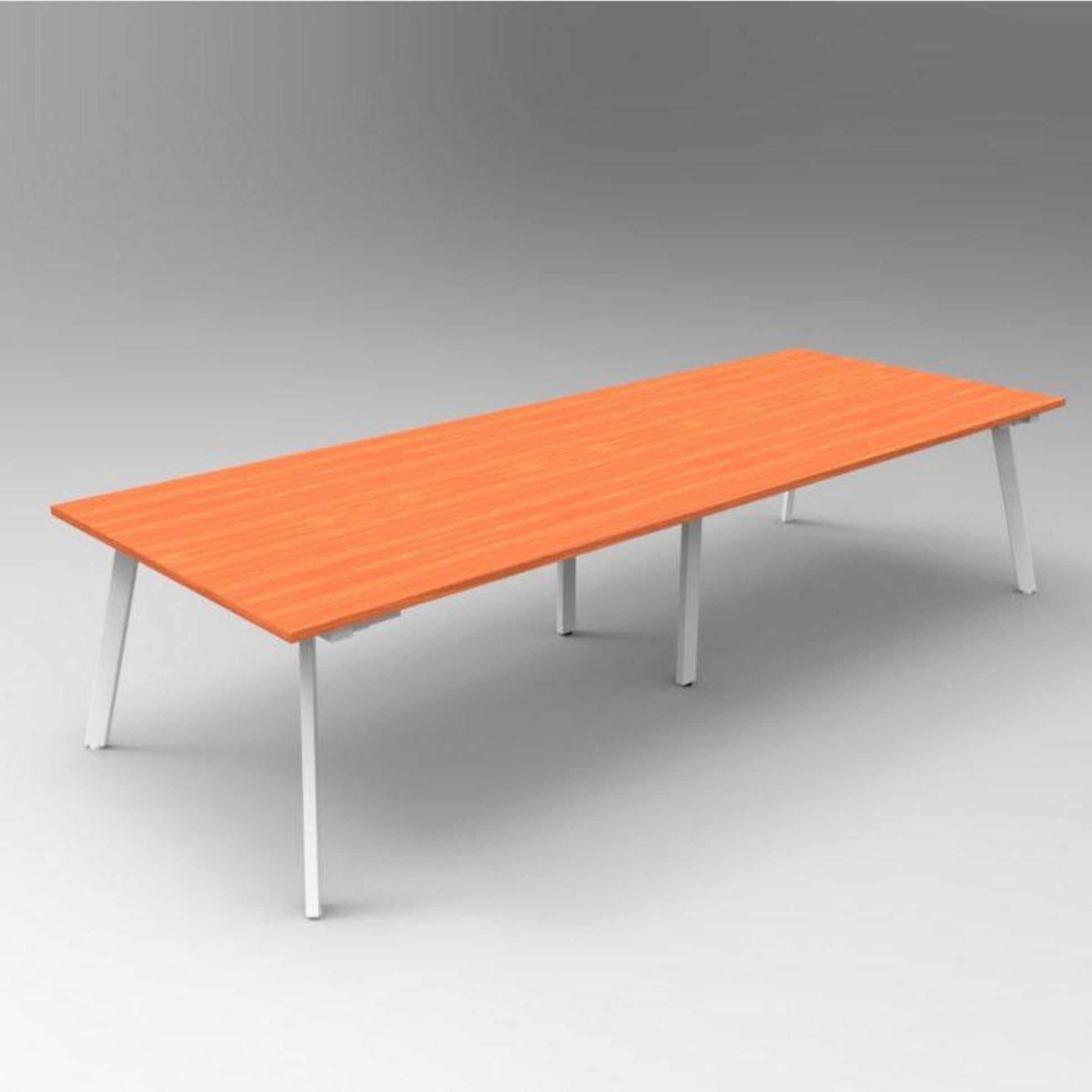 Eternity Boardroom Table 3200x1200 / Cherry / White Powdercoat