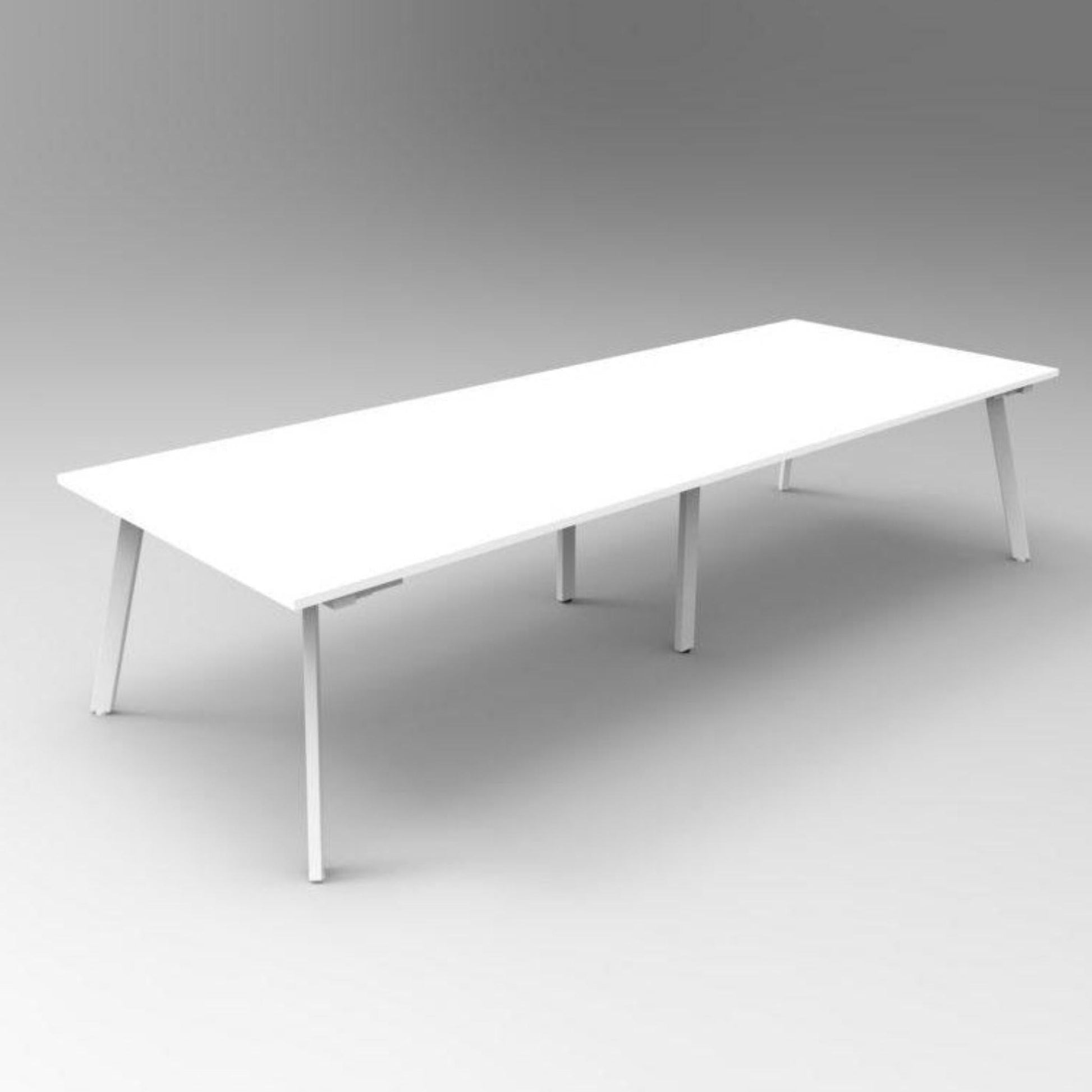 Eternity Boardroom Table 3200x1200 / White / White Powdercoat