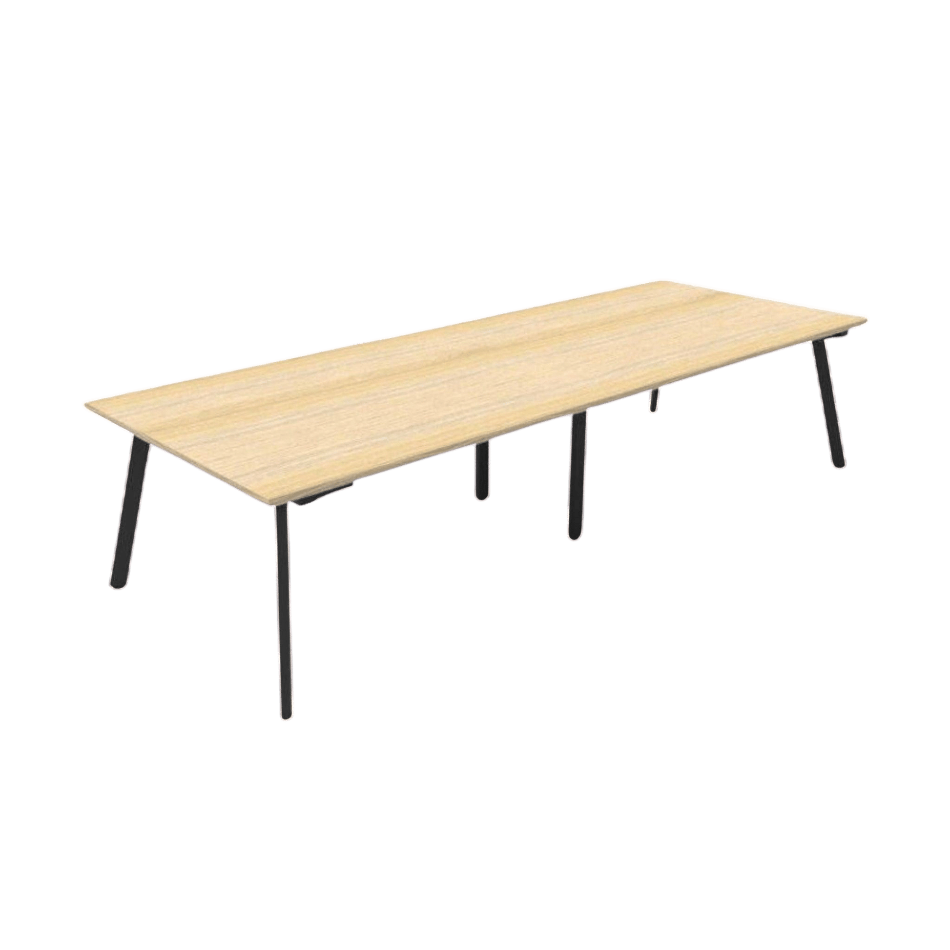 Eternity Boardroom Table 2400x1200 Natural Oak White Powdercoat