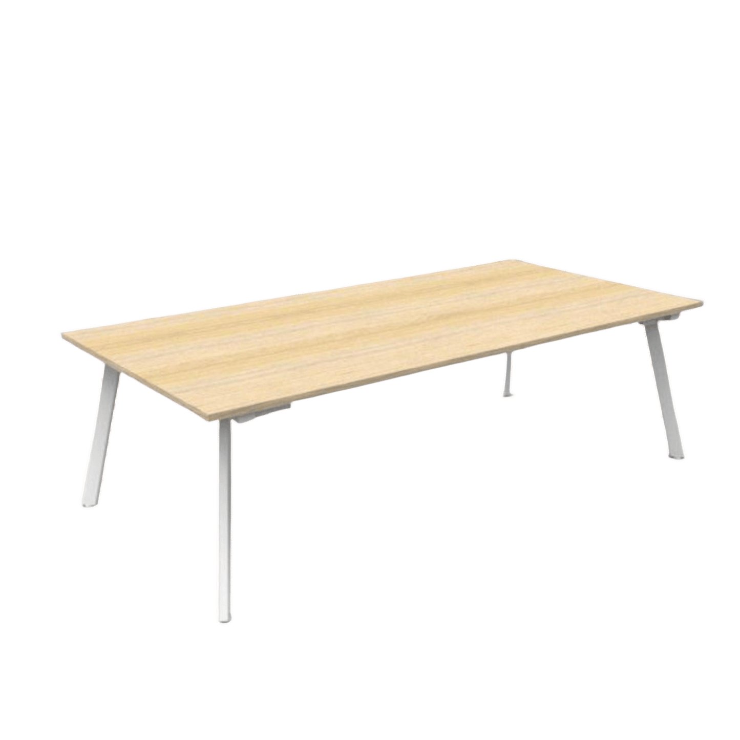 Eternity Boardroom Table 2400x1200 Natural Oak White Powdercoat