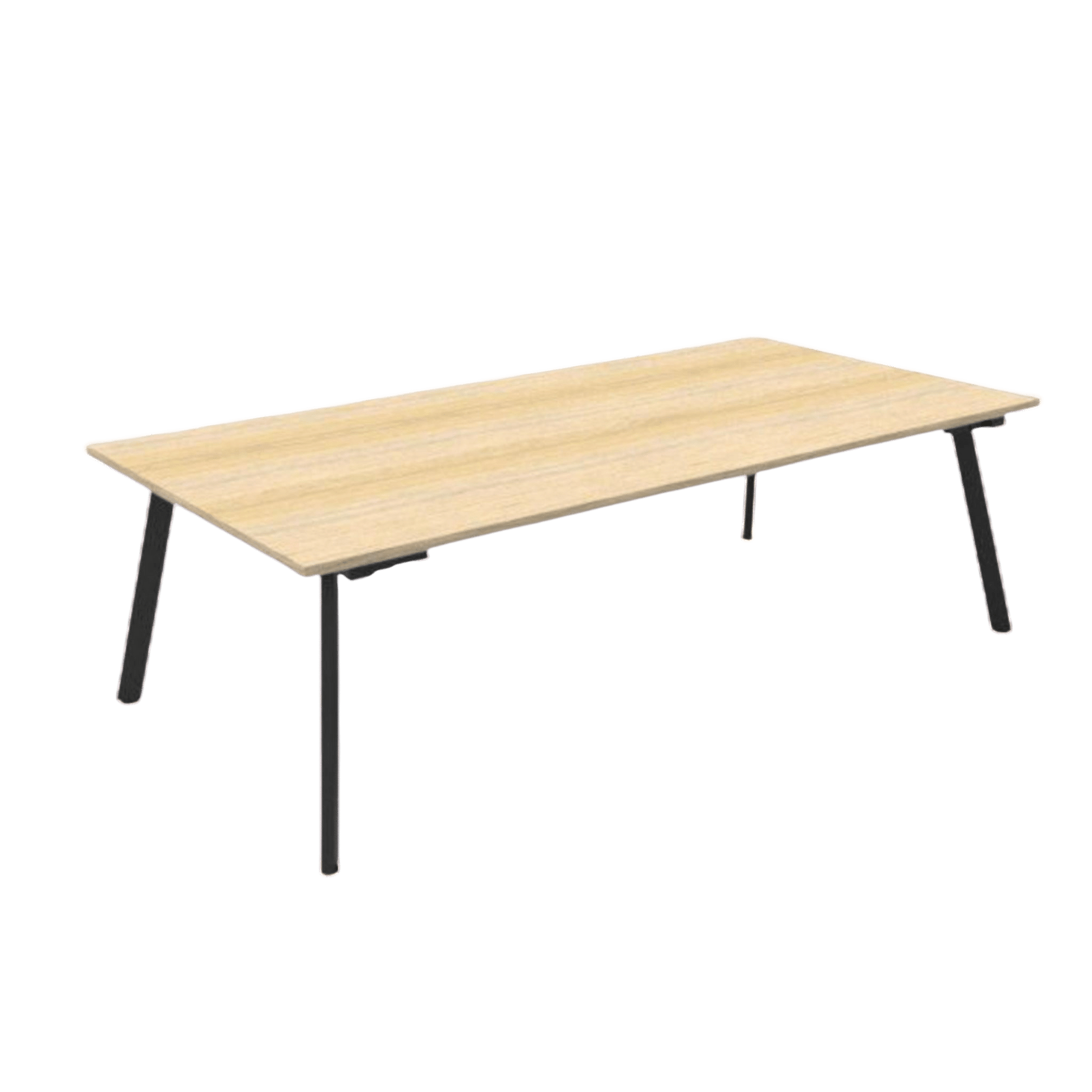 Eternity Boardroom Table 2400x1200 Natural Oak Black Powdercoat