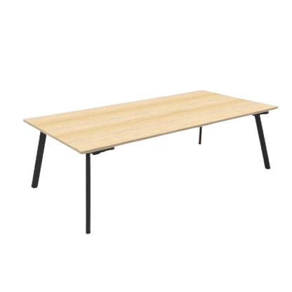 Eternity Boardroom Table 2400x1200 Natural Oak Black Powdercoat