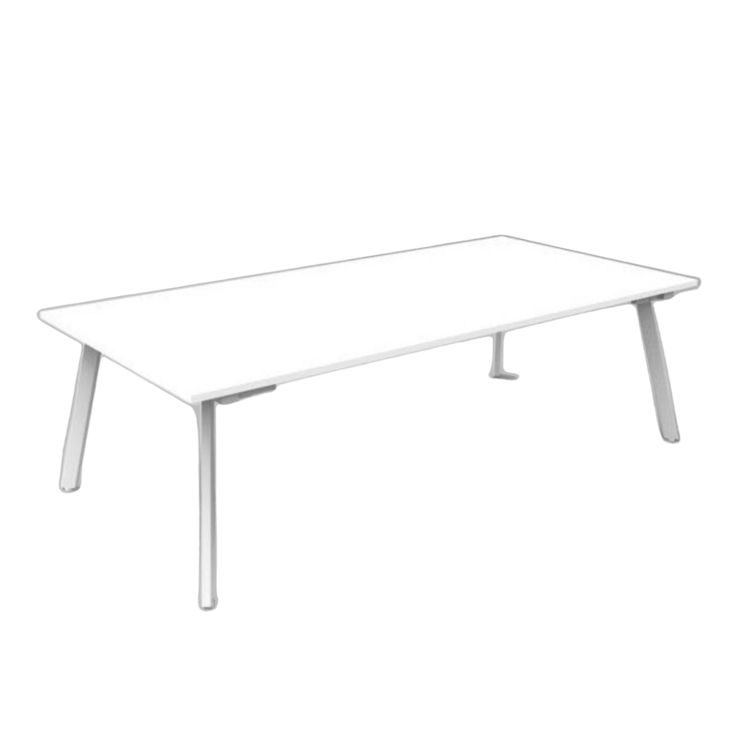 Eternity Boardroom Table 2400x1200 White White Powdercoat