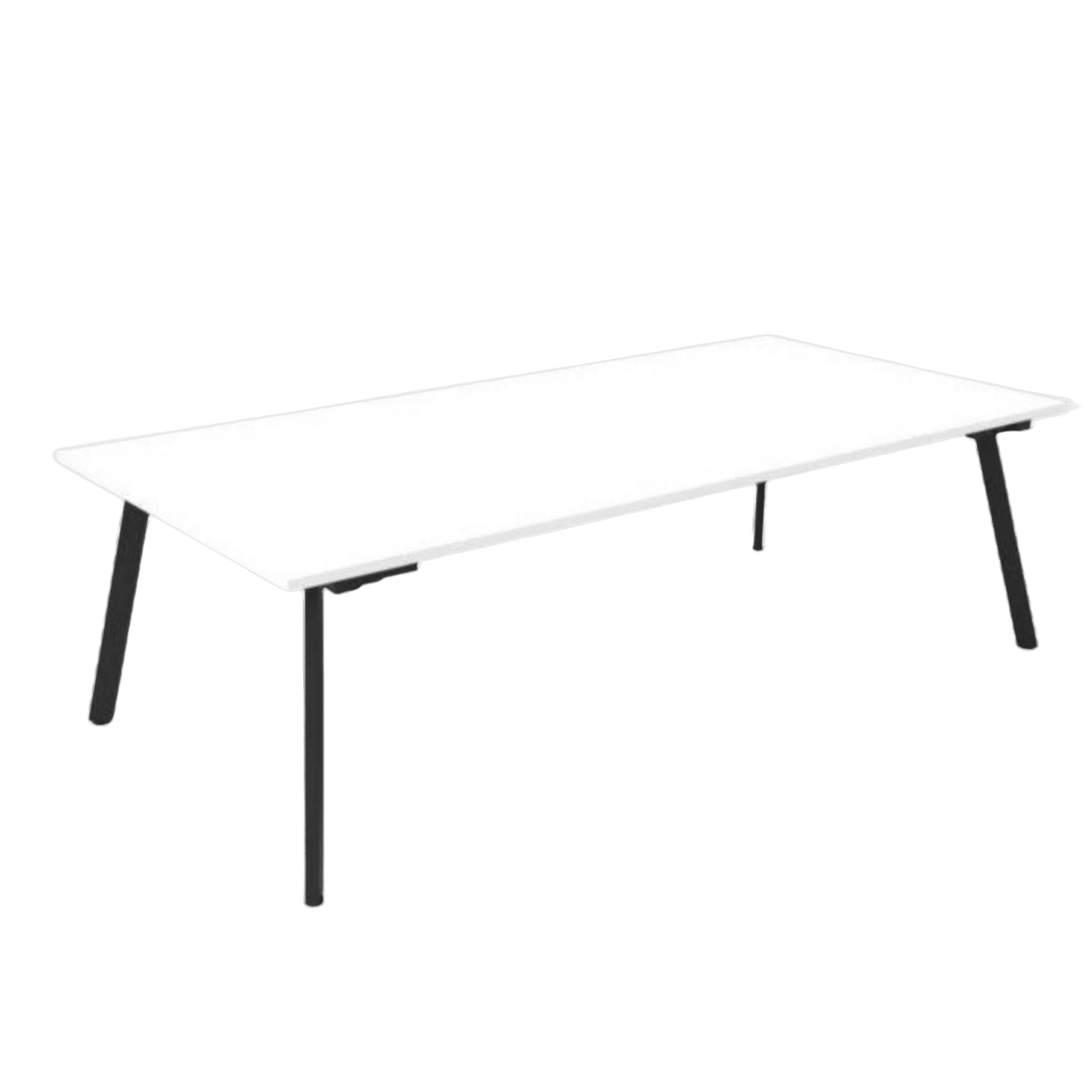Eternity Boardroom Table 2400x1200 White Black Powdercoat