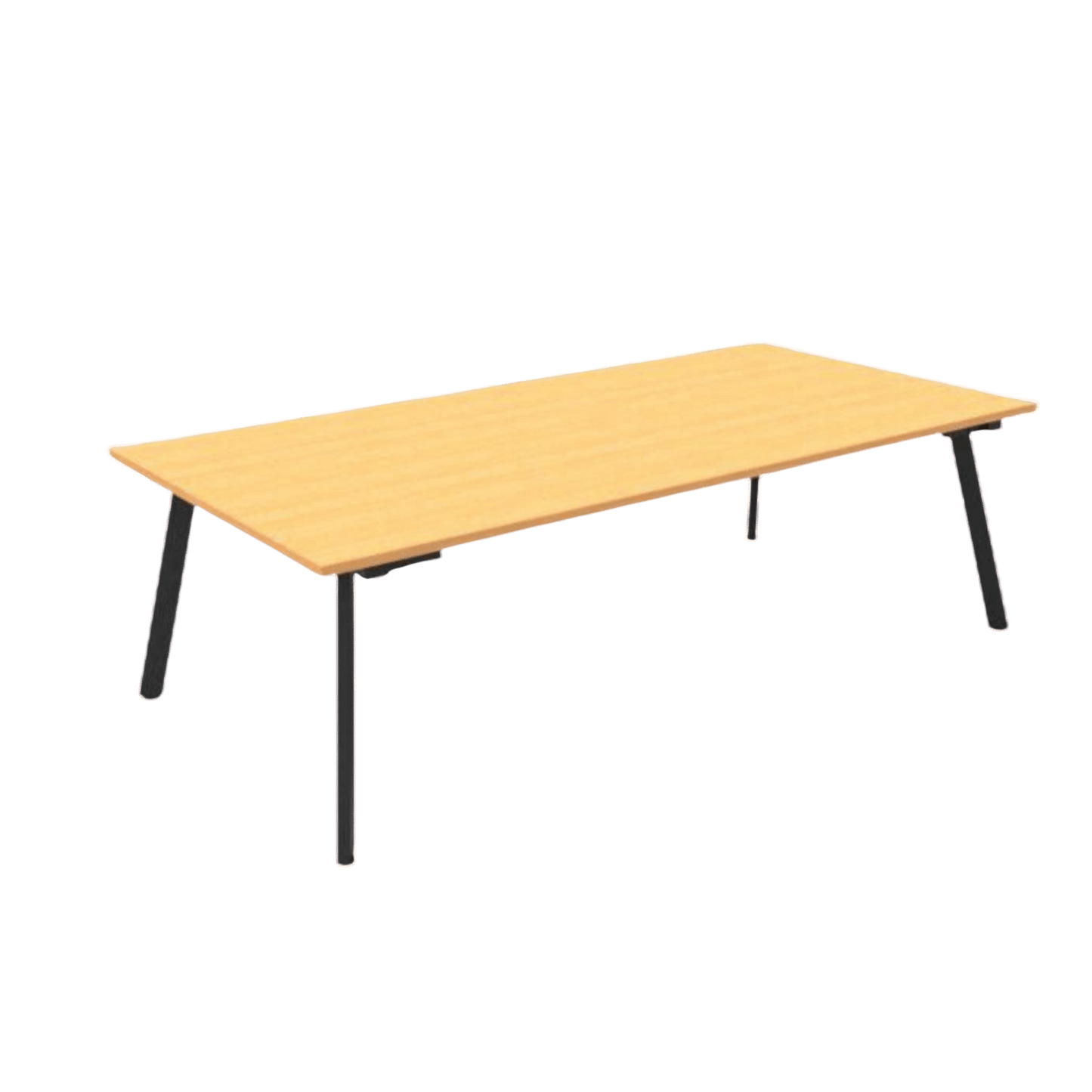 Eternity Boardroom Table 2400x1200 Beech Black Powdercoat