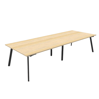 Eternity Boardroom Table 3200x1200 Natural Oak Black Powdercoat