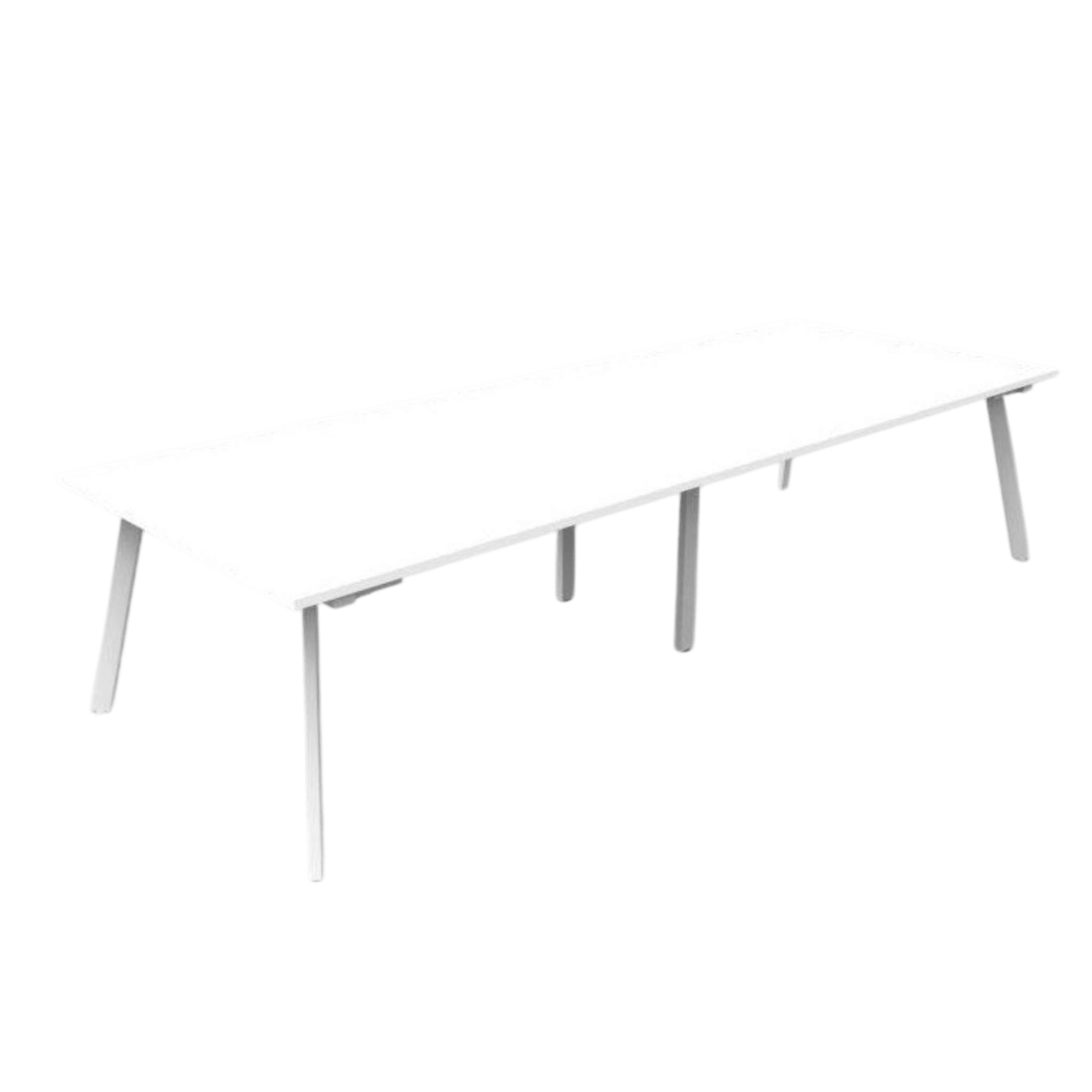 Eternity Boardroom Table 3200x1200 White White Powdercoat