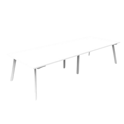 Eternity Boardroom Table 3200x1200 White White Powdercoat