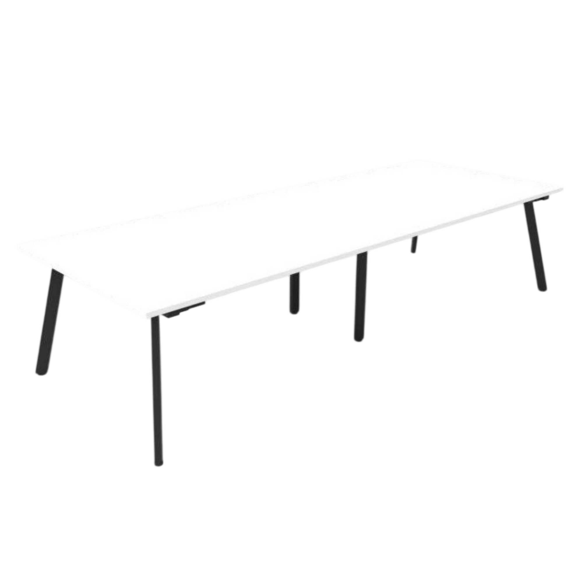 Eternity Boardroom Table 3200x1200 White Black Powdercoat