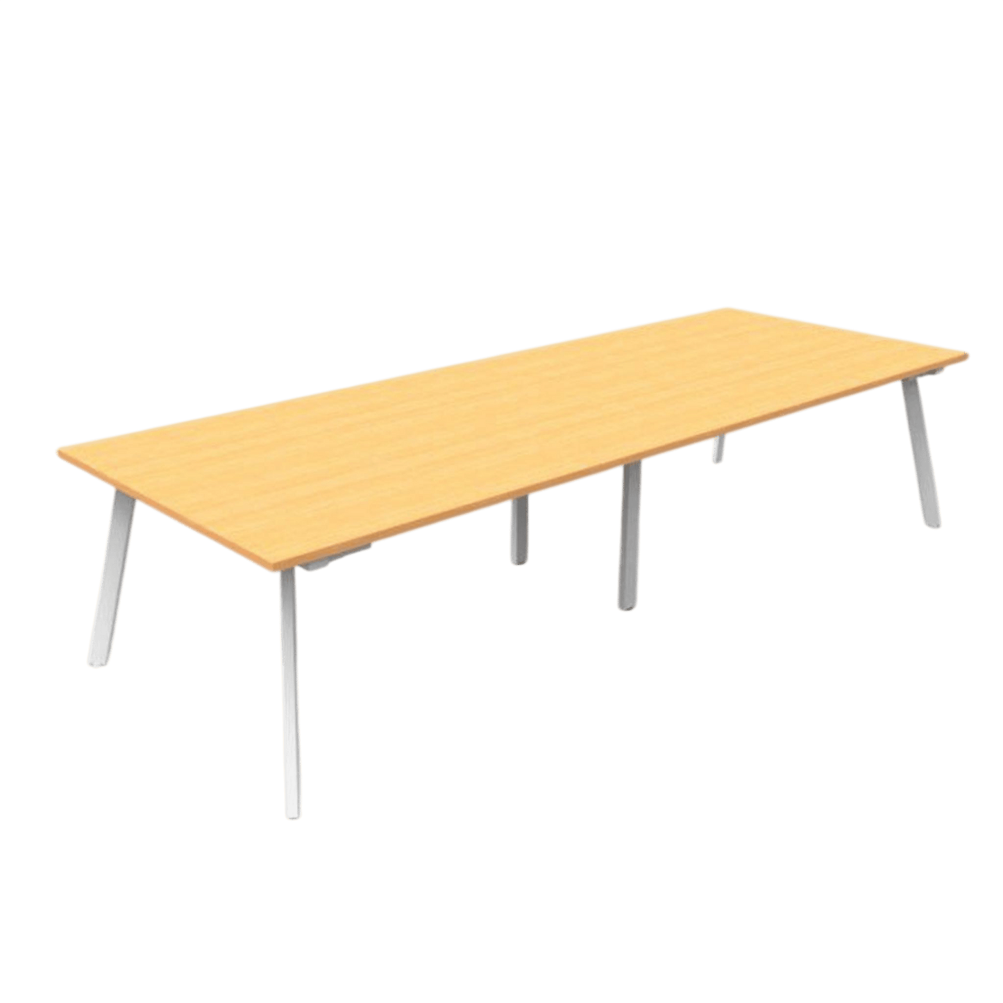 Eternity Boardroom Table 3200x1200 Beech White Powdercoat
